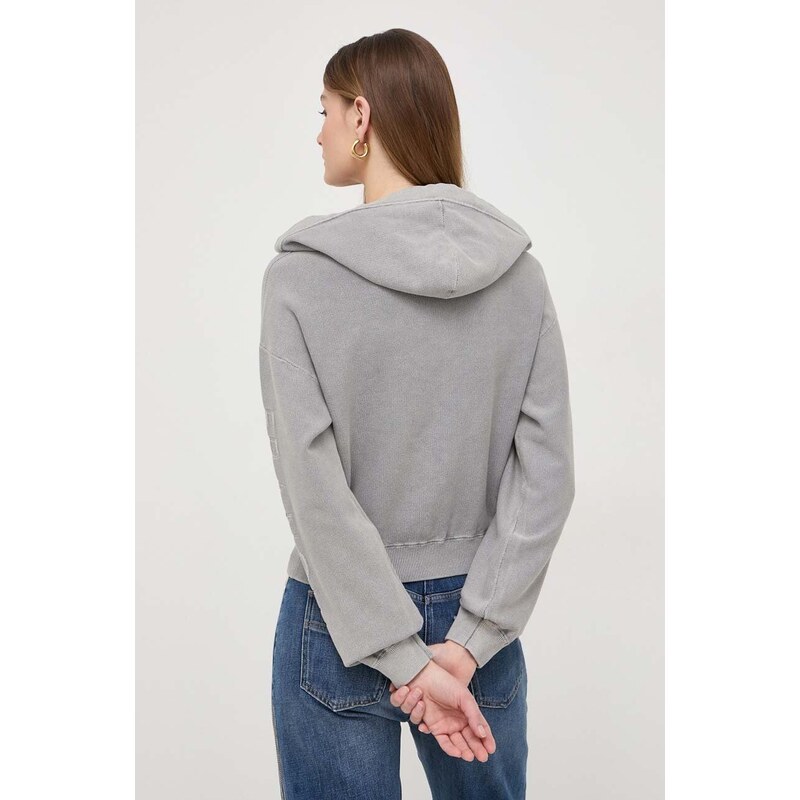 Bavlněný svetr Elisabetta Franchi šedá barva, lehký, MK02S41E2