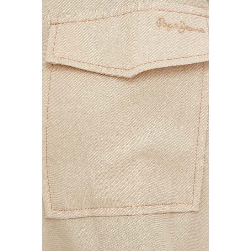 Košile Pepe Jeans dámská, béžová barva, relaxed, s klasickým límcem