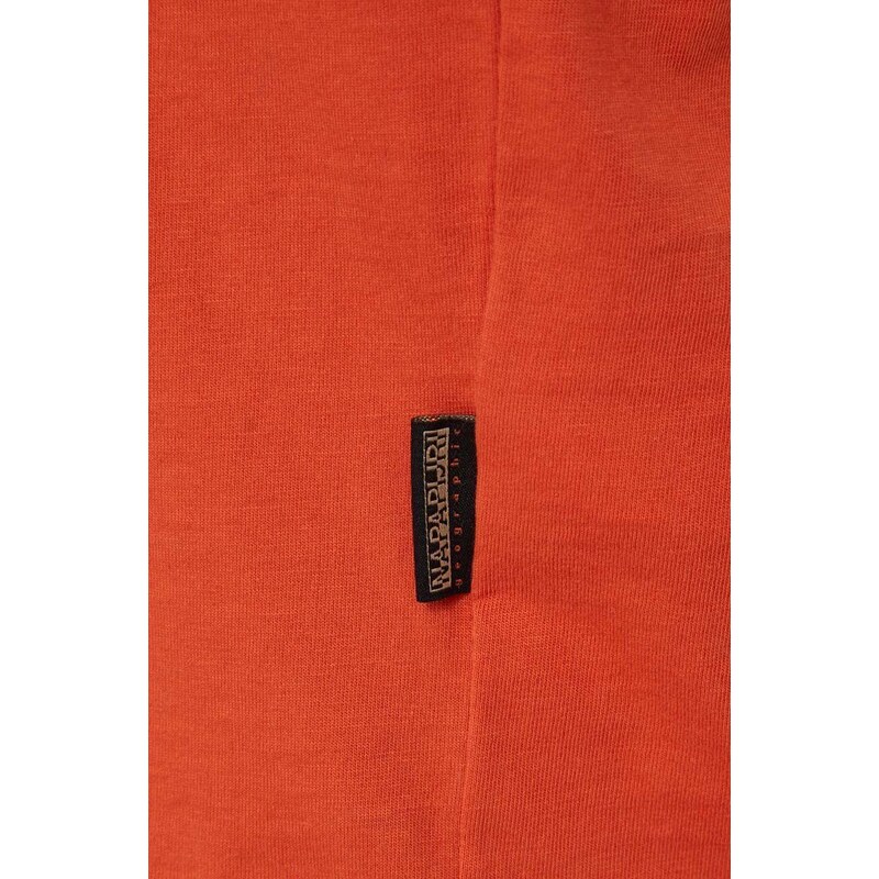 Bavlněné tričko Napapijri S-Canada oranžová barva, s potiskem, NP0A4HQMA621