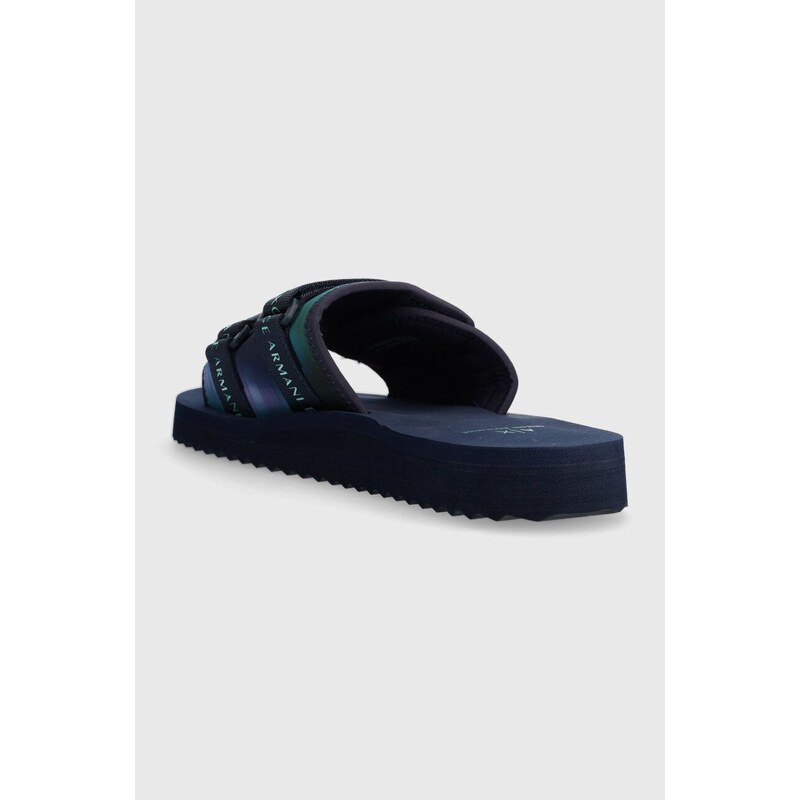 Pantofle Armani Exchange pánské, tmavomodrá barva, XUP010 XV672 00285