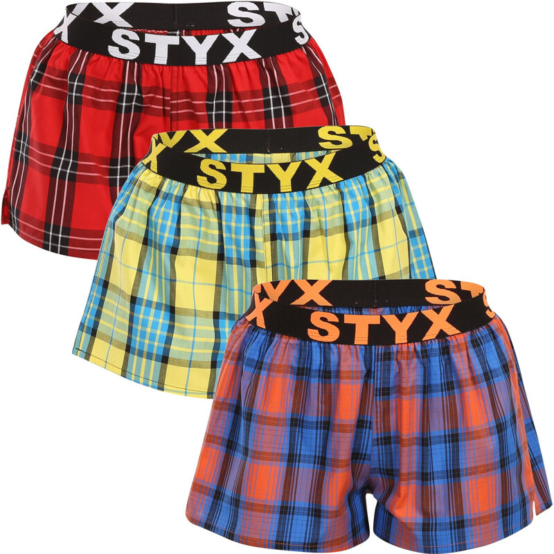 3PACK dámské trenky Styx sportovní guma vícebarevné (3T10236)