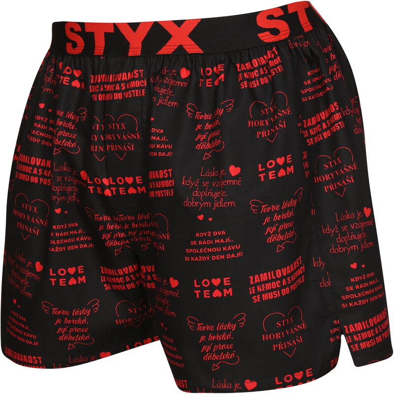 Pánské trenky Styx art sportovní guma Valentýn texty (B1757)