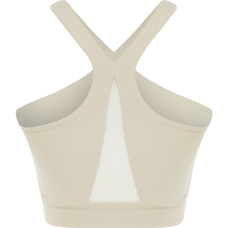 Trendyol Stone Supported/Shaping Tulle Detailed Sports Bra 