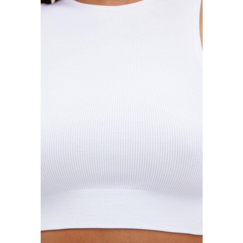 Trendyol Fuchsia-White 2-Piece Seamless/Seamless Light Support/Shaping Knitted Sports Bra