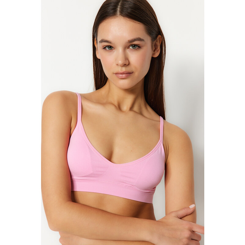 Trendyol Pink Seamless/Seamless Covered Back Functional Adjustable Knitted Bra