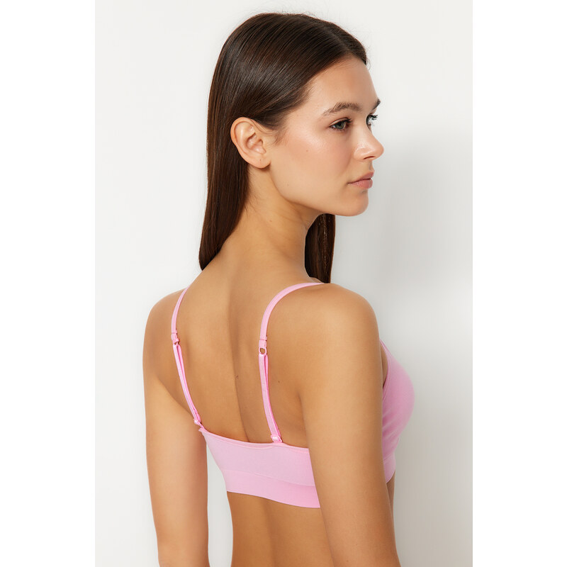 Trendyol Pink Seamless/Seamless Covered Back Functional Adjustable Knitted Bra