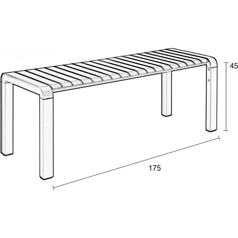 Bílá kovová zahradní lavice ZUIVER VONDEL 175 x 45 cm
