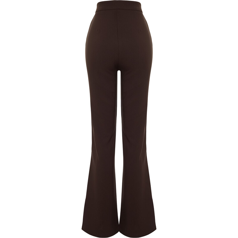 Trendyol Brown Flare Slit Detail Woven Trousers