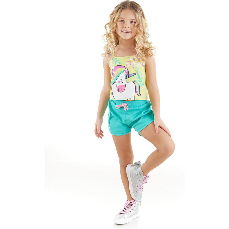 Denokids Unicorn in the Forest Girl's T-shirt Shorts Set