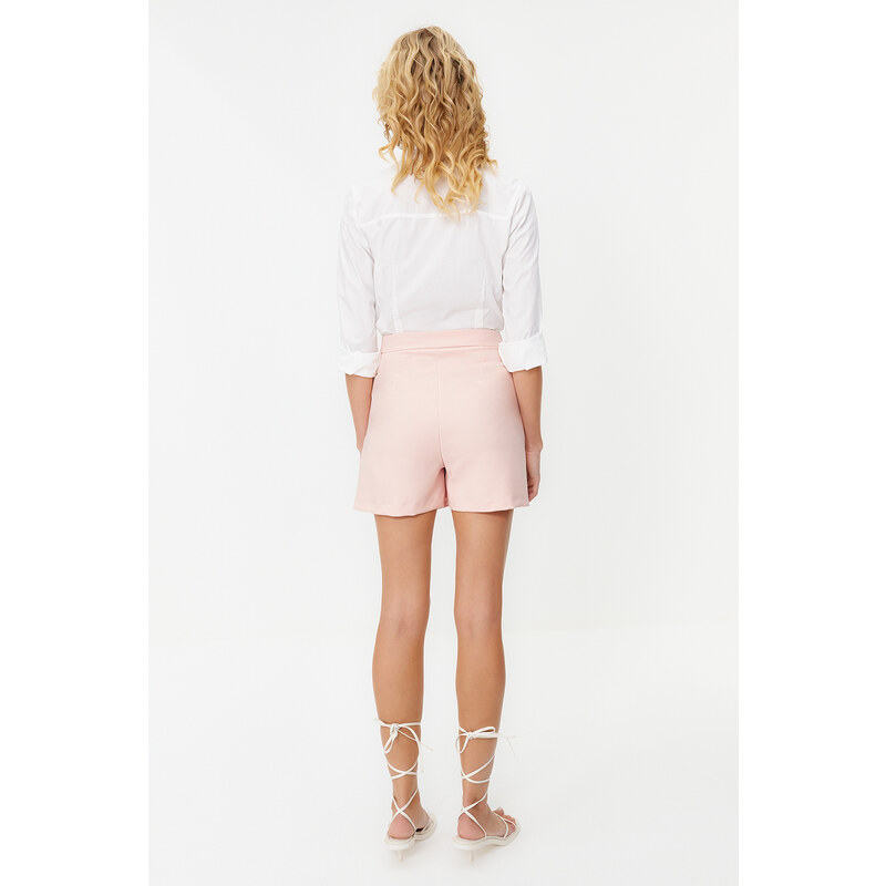 Trendyol Powder Double Breasted Woven Shorts Skirt