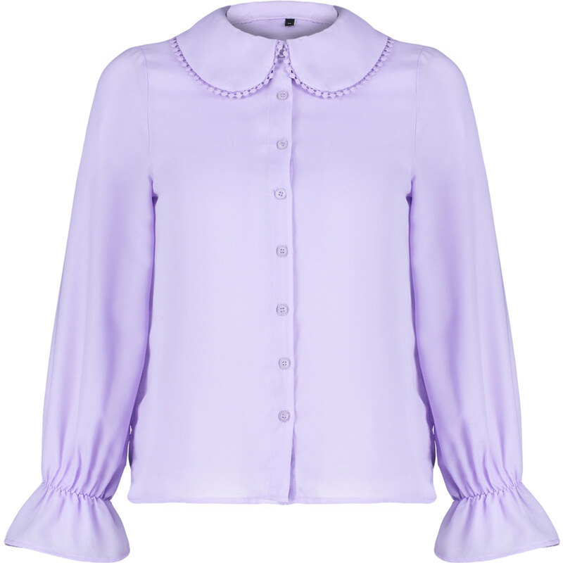 Trendyol Lilac Collar Detailed Ruffled Woven Shirt