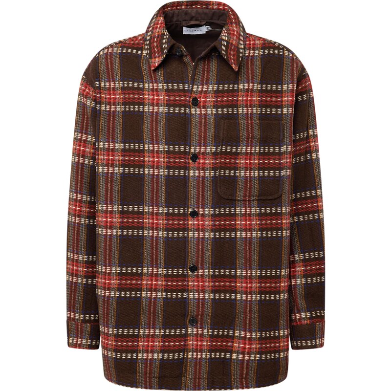 TOPMAN Košile krémová / modrá / hnědá / červená