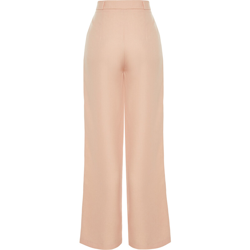 Trendyol Powder Wide Leg/Wide Leg Pleated Woven Trousers