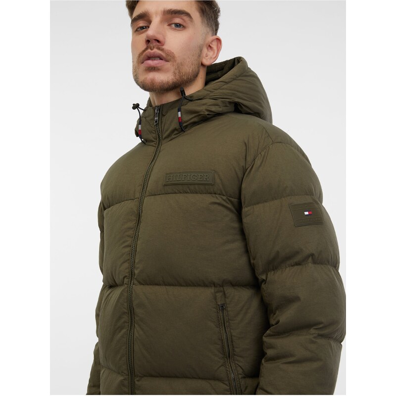 Khaki pánská péřová bunda Tommy Hilfiger New York - Pánské