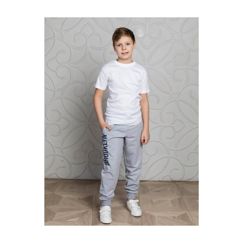 Winkiki Kids Wear Chlapecké tepláky Brooklyn šedý melanž