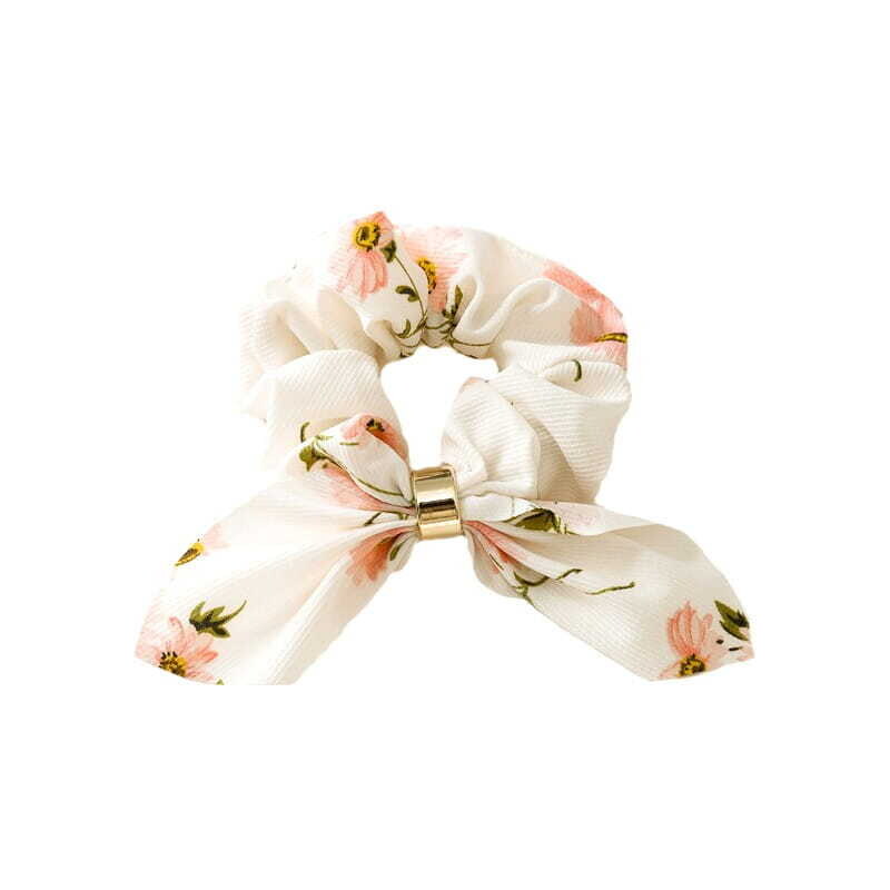 Camerazar Elastická Scrunchie Guma na Mašle do Vlasů, Froté, Velikost 6 cm x 11 cm, Délka Mašle 18 cm