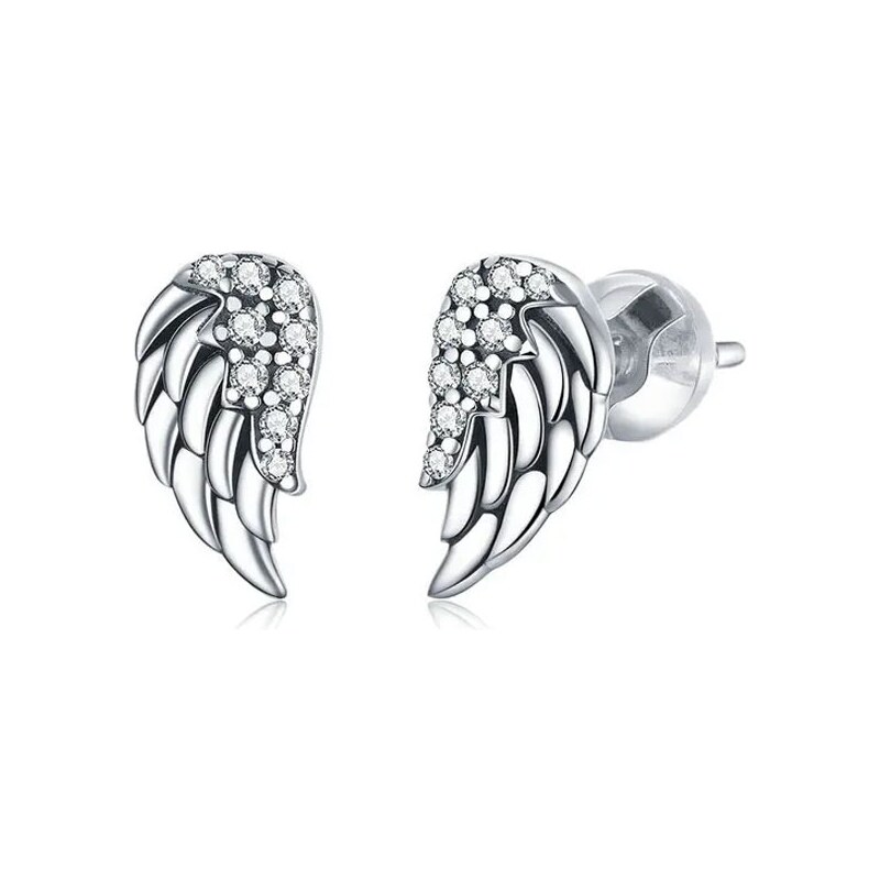 GRACE Silver Jewellery Stříbrné náušnice Andělská křídla - stříbro 925 89124260