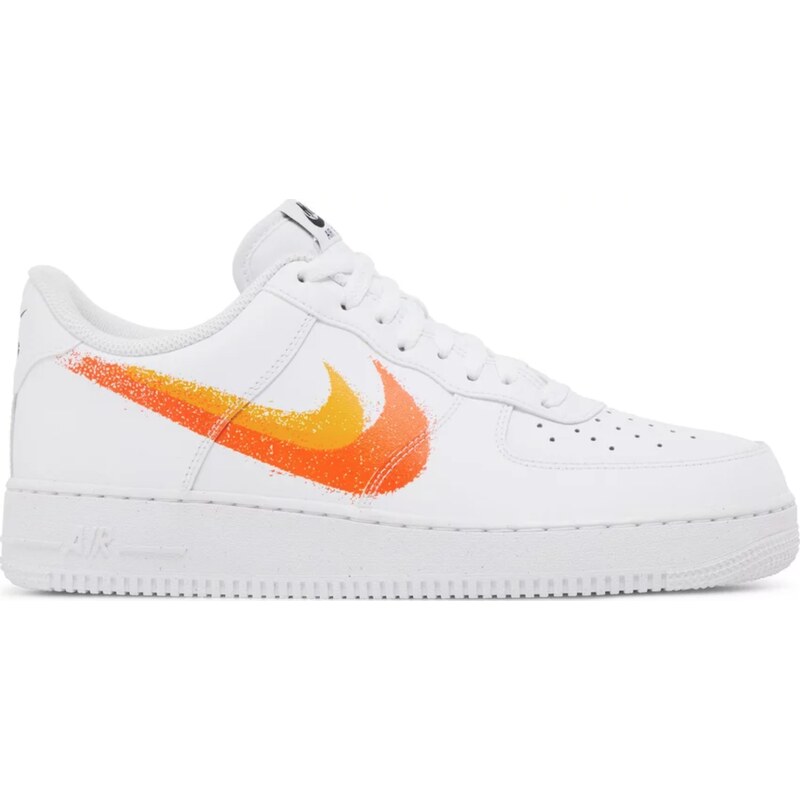 Nike Air Force 1 Low '07 Spray Paint Swoosh White Safety Orange