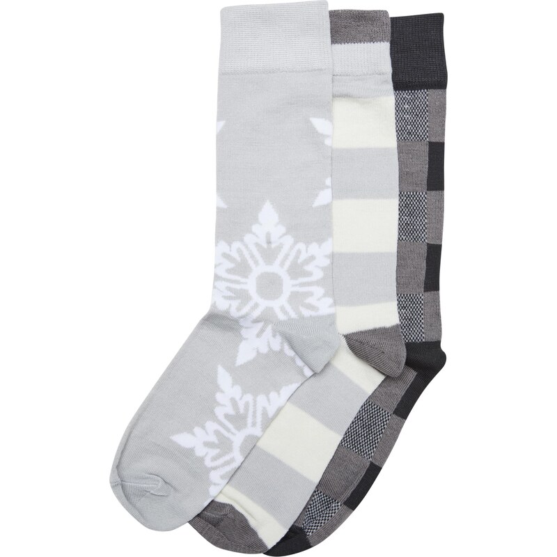 Urban Classics Accessoires Vánoční ponožky Snowflake - 3-balení
