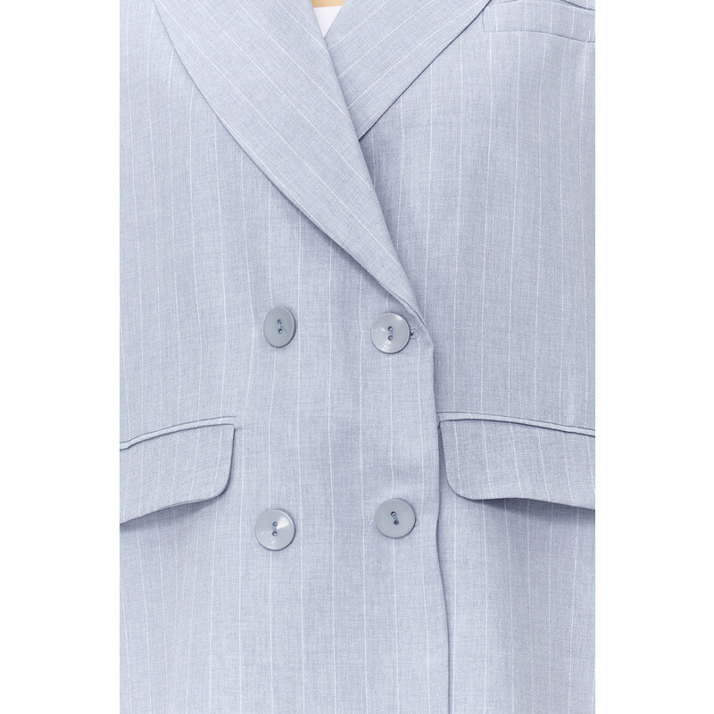 Trendyol Blue Regular Buttoned Extra Wide Fit Oversize Woven Vest