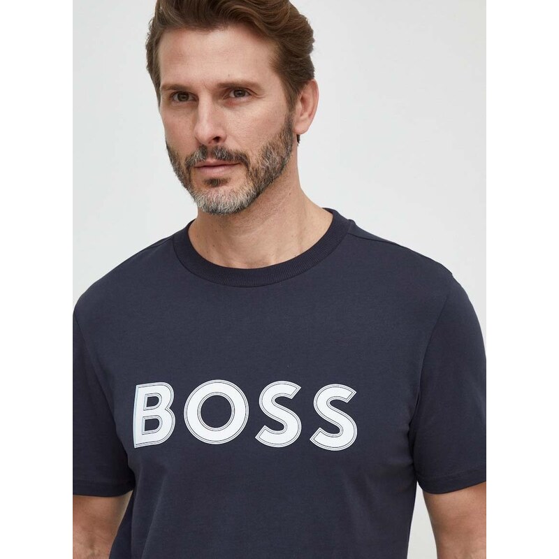 Bavlněné tričko Boss Green s aplikací