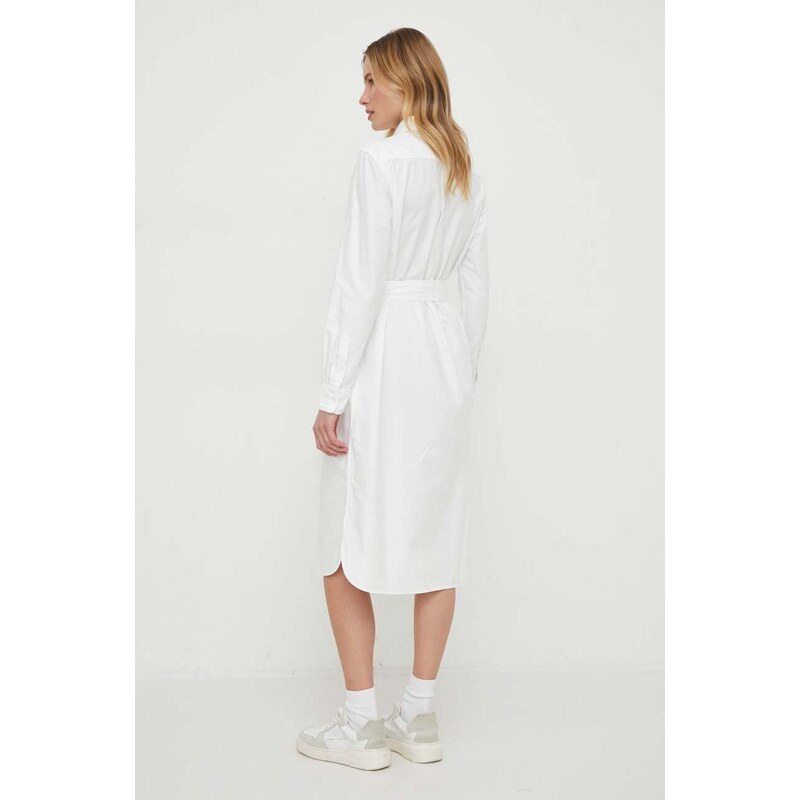 Bavlněné šaty Polo Ralph Lauren bílá barva, mini