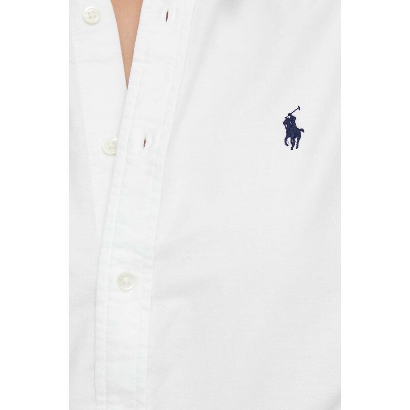 Bavlněné šaty Polo Ralph Lauren bílá barva, mini