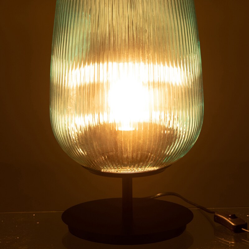 Modrá skleněná stolní lampa J-line Palme