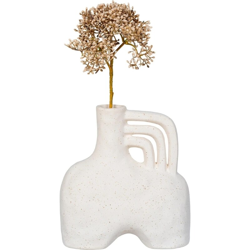 Nordic Living Béžová keramická váza Corisa 19,5 cm