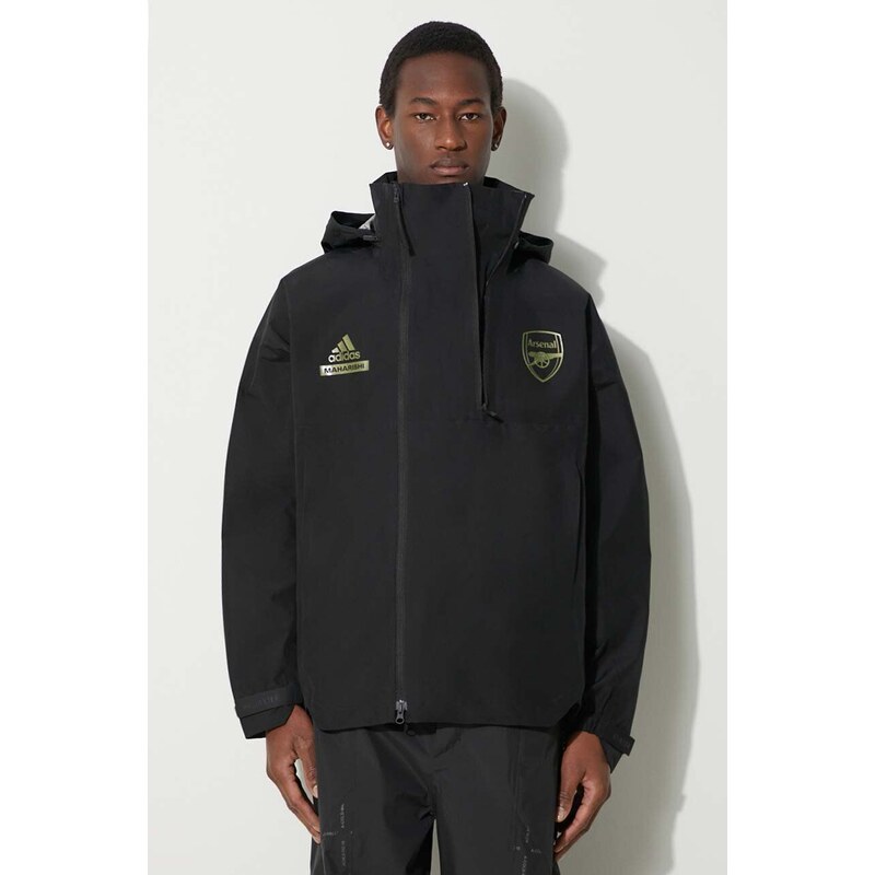 Bunda adidas Performance Arsenal x Maharishi pánská, černá barva, přechodná, oversize, IM9840