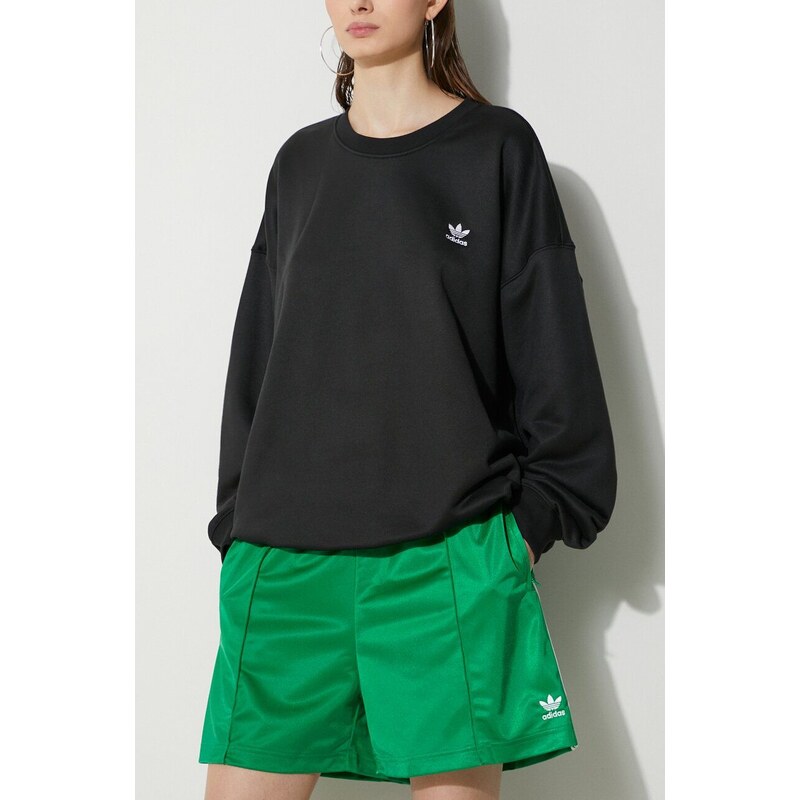 Kraťasy adidas Originals Firebird Shorts dámské, zelená barva, s aplikací, medium waist, IN6283