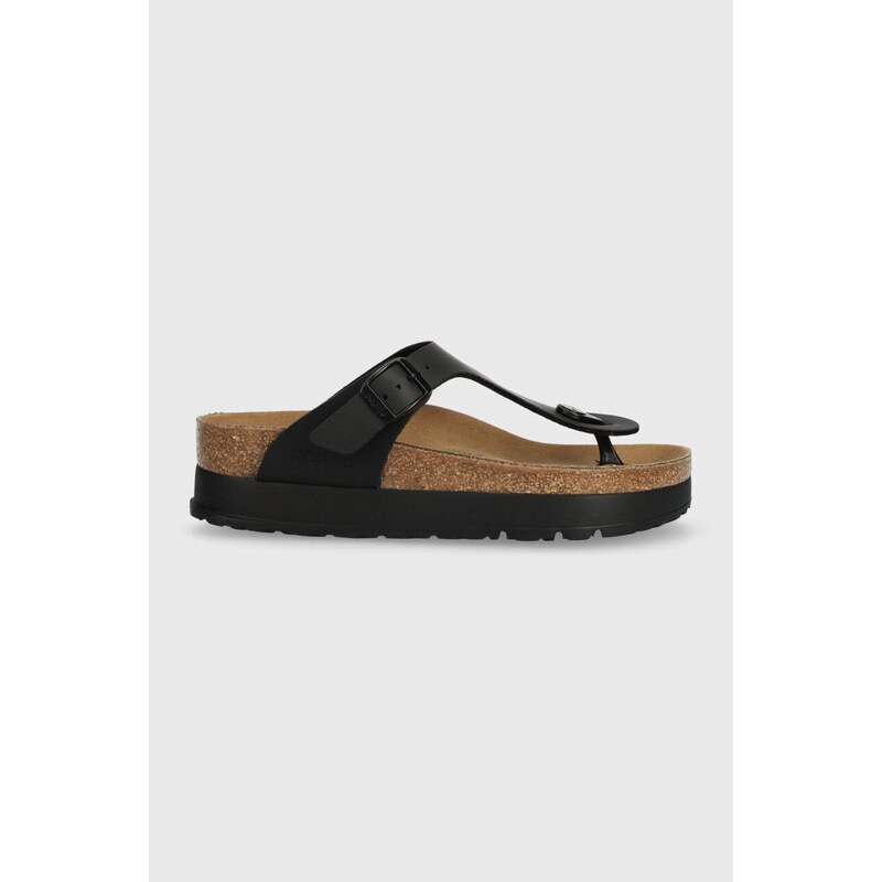 Žabky Birkenstock X PAPILLIO Gizeh Platform Flex dámské, černá barva, na platformě, 1027367