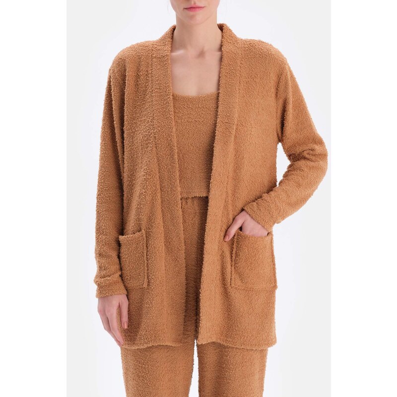 Dagi Camel Chenille Cardigan