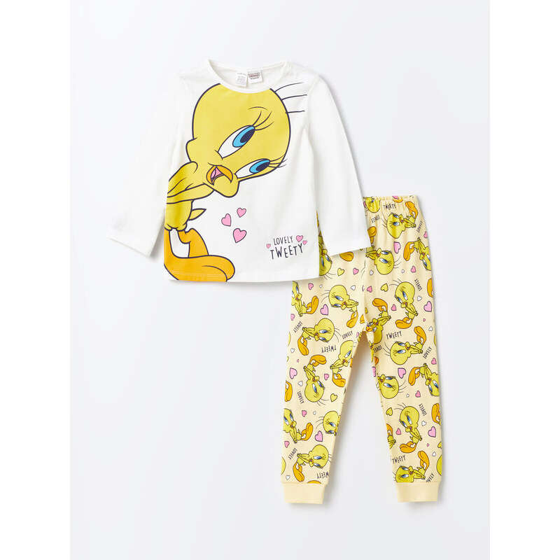 LC Waikiki Tweety Printed Baby Girl Pajamas Set