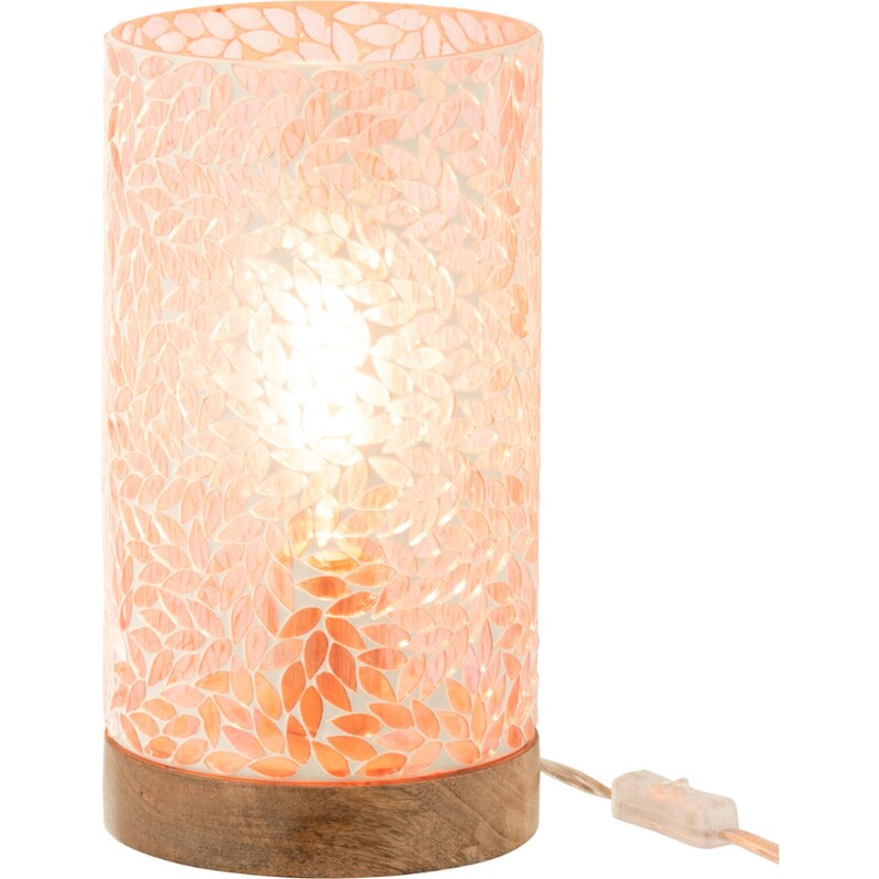 Růžová skleněná stolní lampa J-line Mozze 29,5 cm