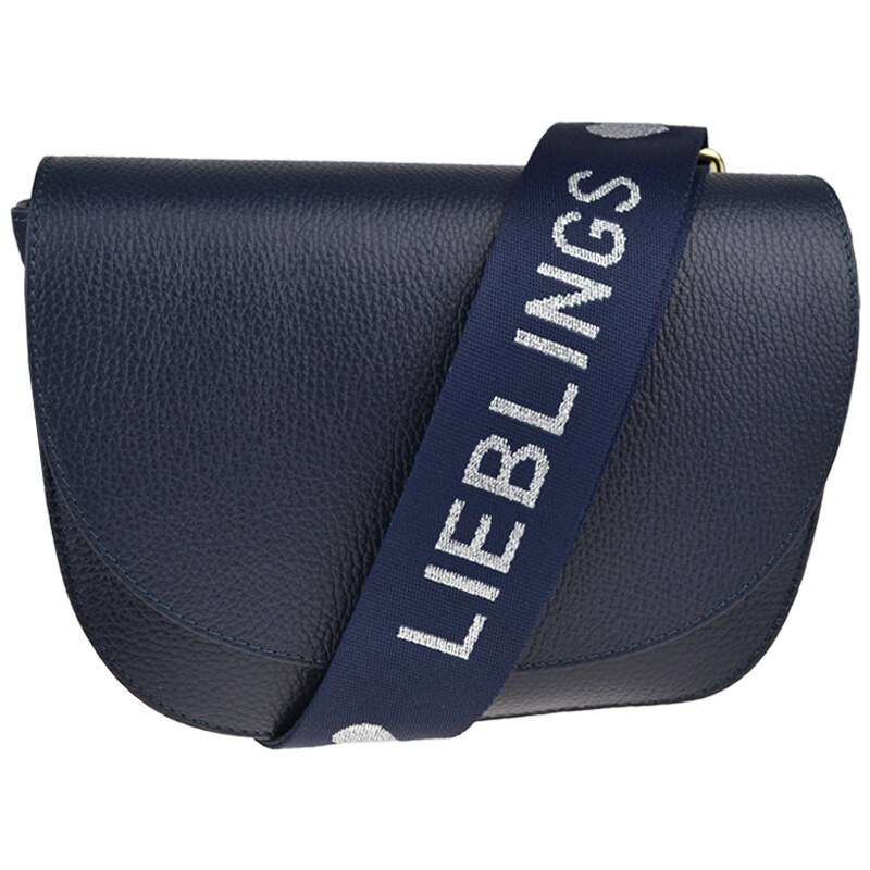 Modrá kožená italská crossbody kabelka Ramona Blu s přídavným
