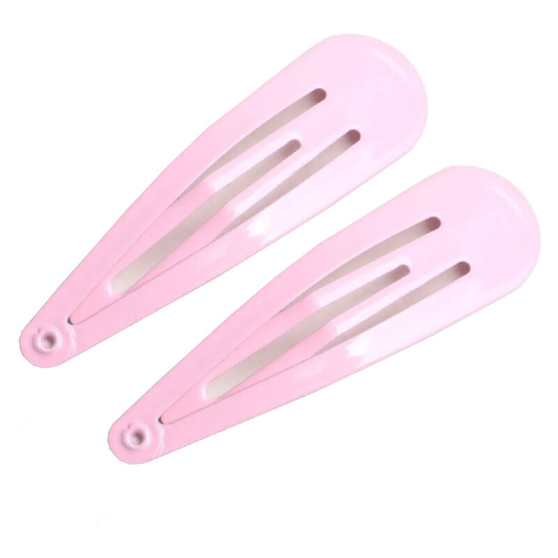 GlossyClips kovové sponky do vlasů 6 ks - světle růžové