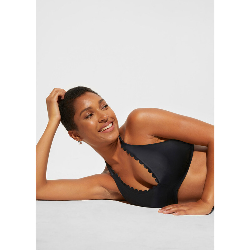 bonprix Bikinový top s ramínkem za krk černá Žena 107450209
