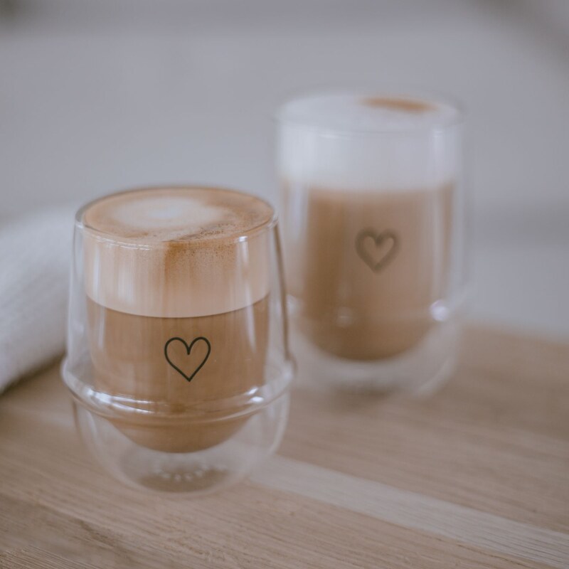 Eulenschnitt Dvoustěnná sklenice na cappuccino Heart 220 ml