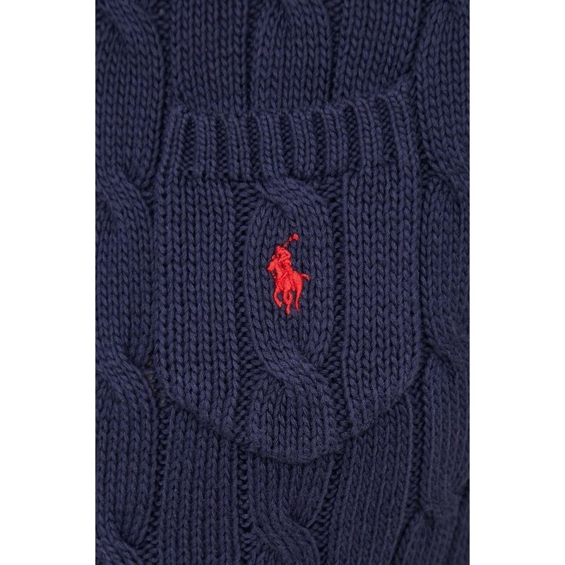 Bavlněný svetr Polo Ralph Lauren tmavomodrá barva