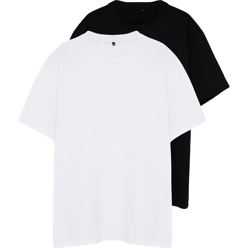 Trendyol Plus Size T-Shirt 2-Pack Comfortable 100% Cotton Regular/Regular Fit T-Shirt