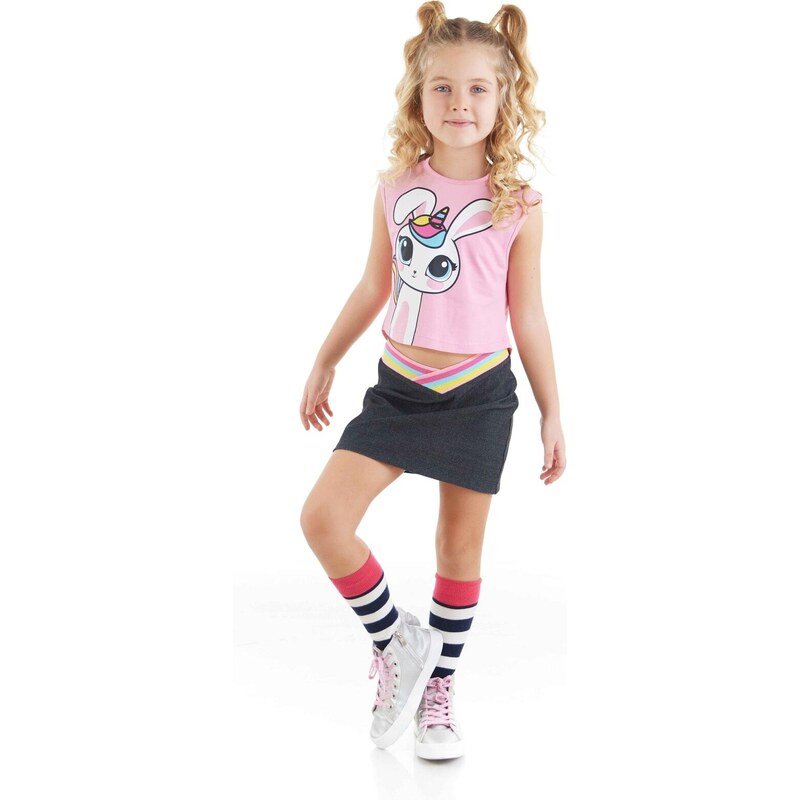 Denokids Unicorn Rabbit Girls Kids T-shirt Skirt Suit
