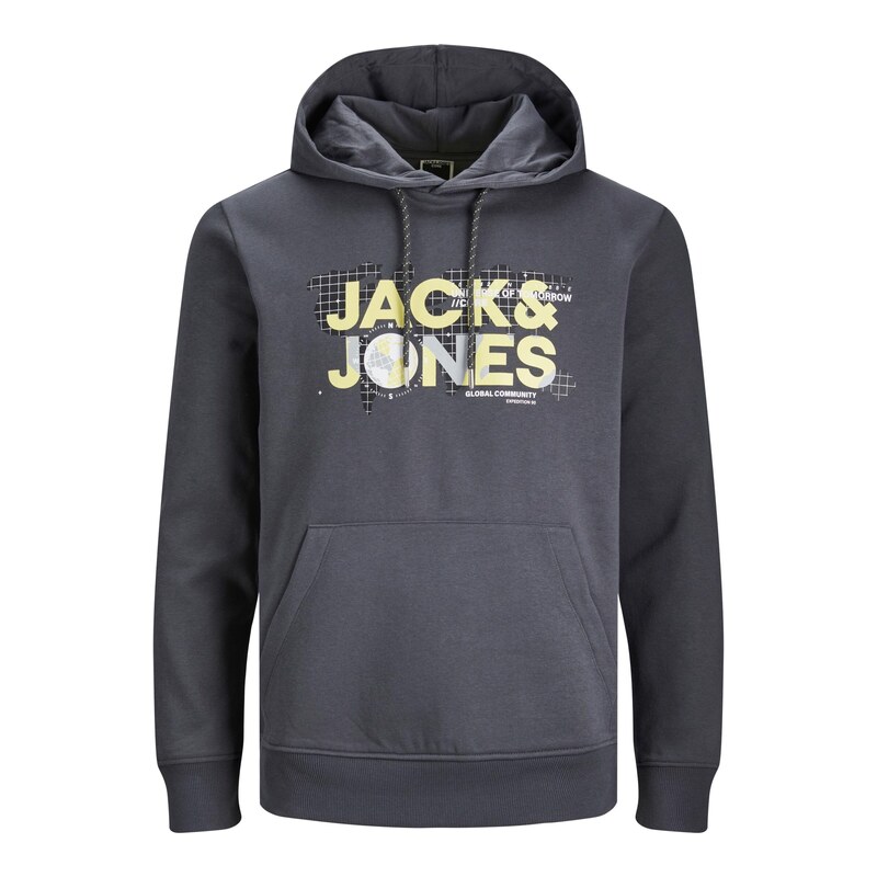 JACK & JONES Mikina Dust světle žlutá / světle šedá / tmavě šedá