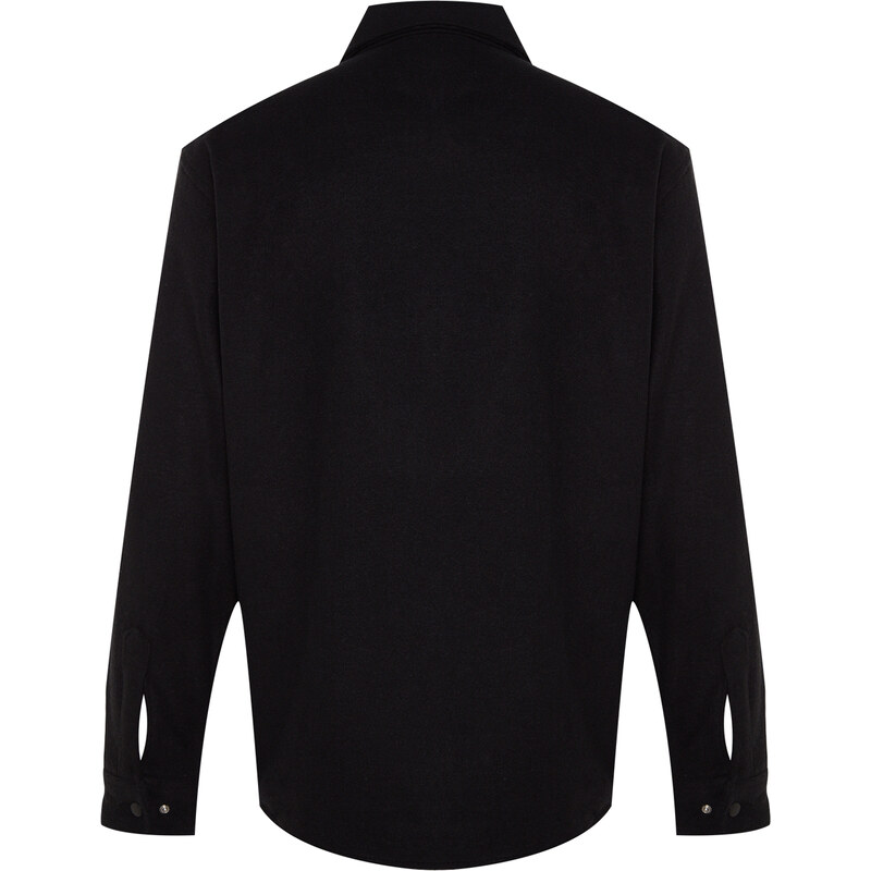 Trendyol Black Relaxed Fit Cachet Snap Closure Shirt