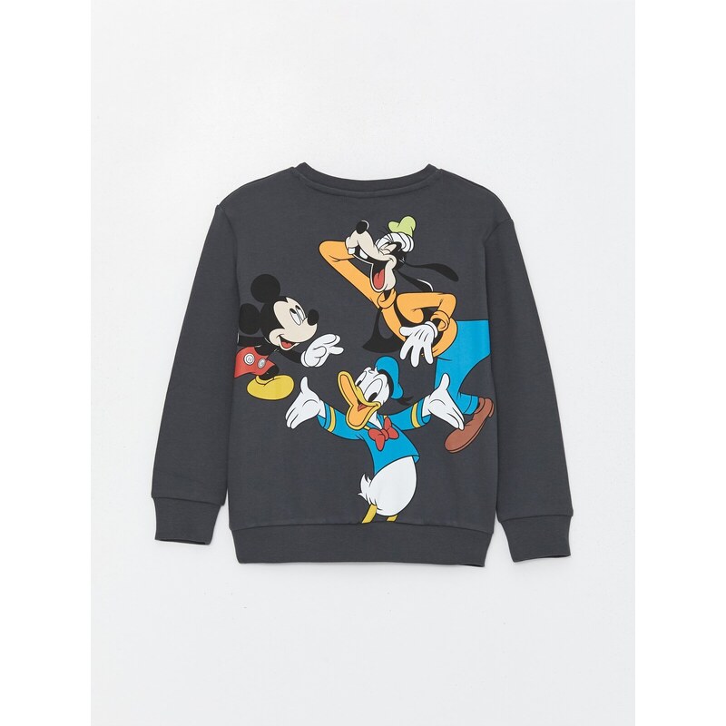 LC Waikiki Boys' Crew Neck Mickey Mouse Printed Long Sleeve T-Shirt