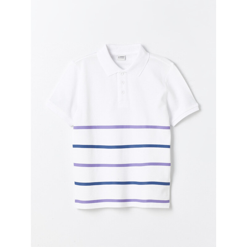 LC Waikiki Striped Polo Neck Short Sleeve Boys T-Shirt