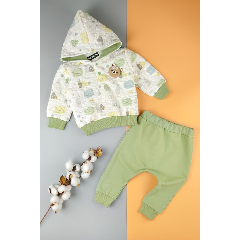 TrendUpcz Mikina s kapucí + tepláky 5111, zelená (Dětské oblečení)