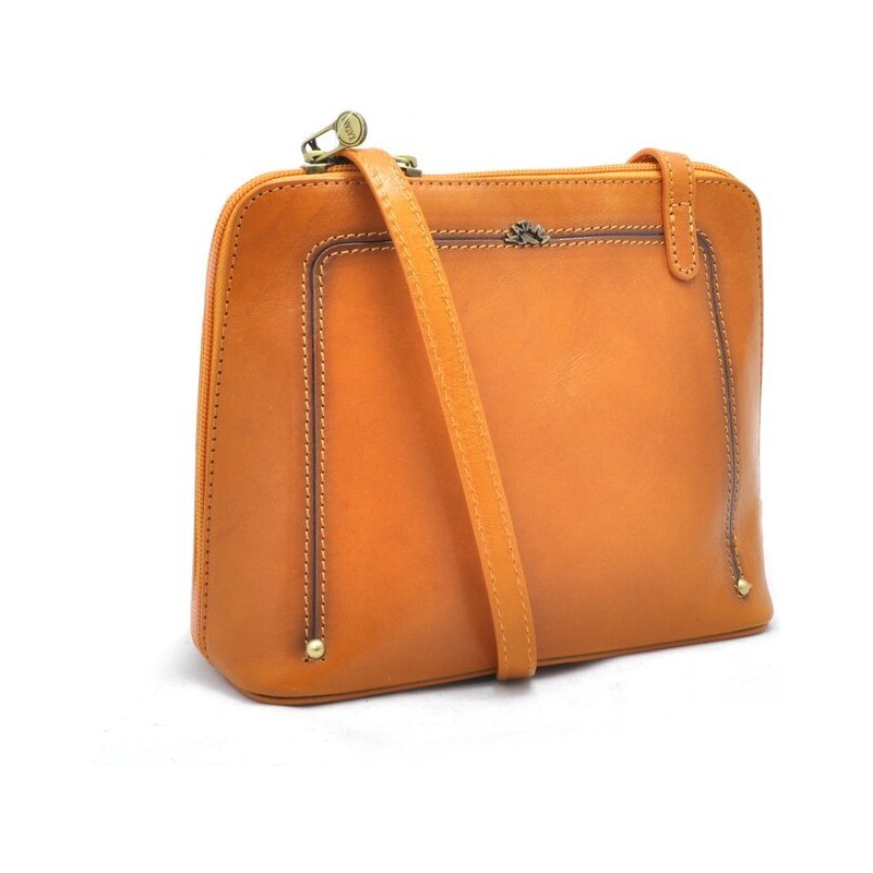 Malá, kompaktní kožená crossbody Katana K66831 16 žlutá 89161432