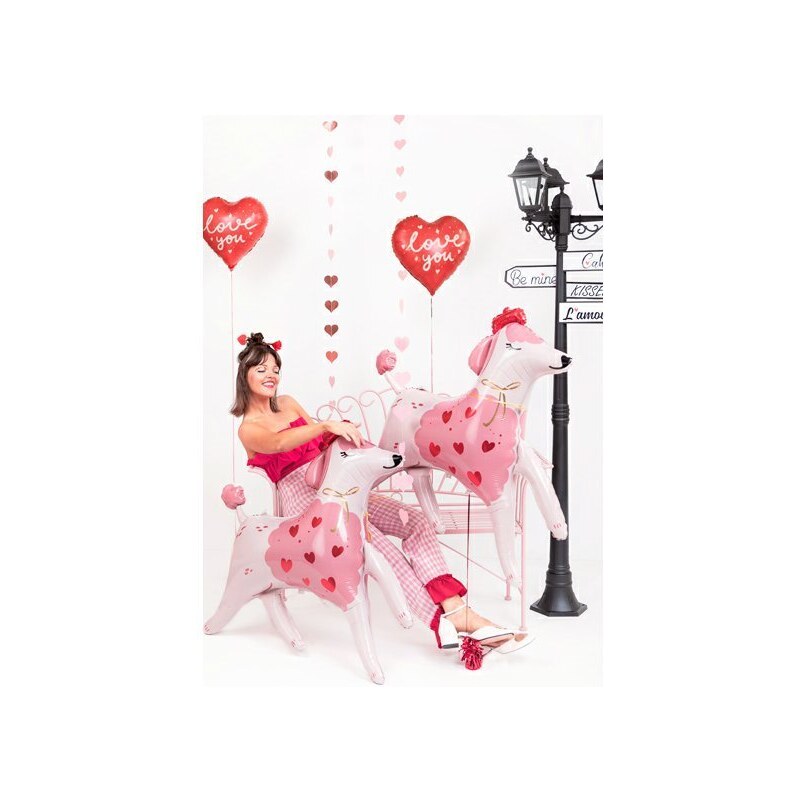 PARTYDECO Foliový balón srdce červené - I LOVE YOU - Svatba - Valentýn - 45 cm