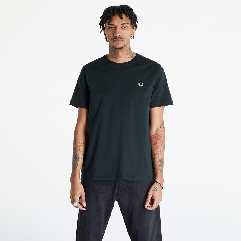 Pánské tričko FRED PERRY Crew Neck T-Shirt Night Green/ Snow White